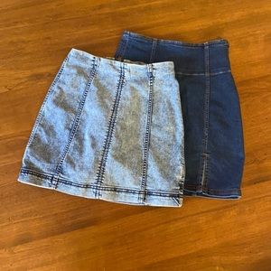 Free People Jean Mini Skirts (You get both)